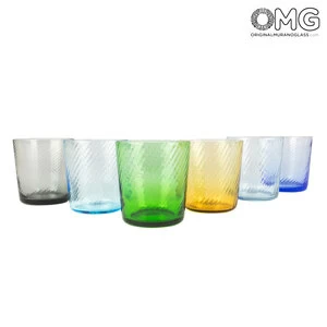 2759 ORIGINALMURANOGLASS Набор стаканов с витыми гранями - Original Murano Glass OMG 8 см