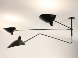 Serge Mouille Регулируемый металлический потолочный светильник  S2b1c