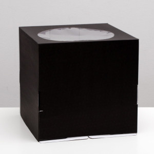 Кондитерская коробка с окном черная 30х30х30 см УПАКПРО