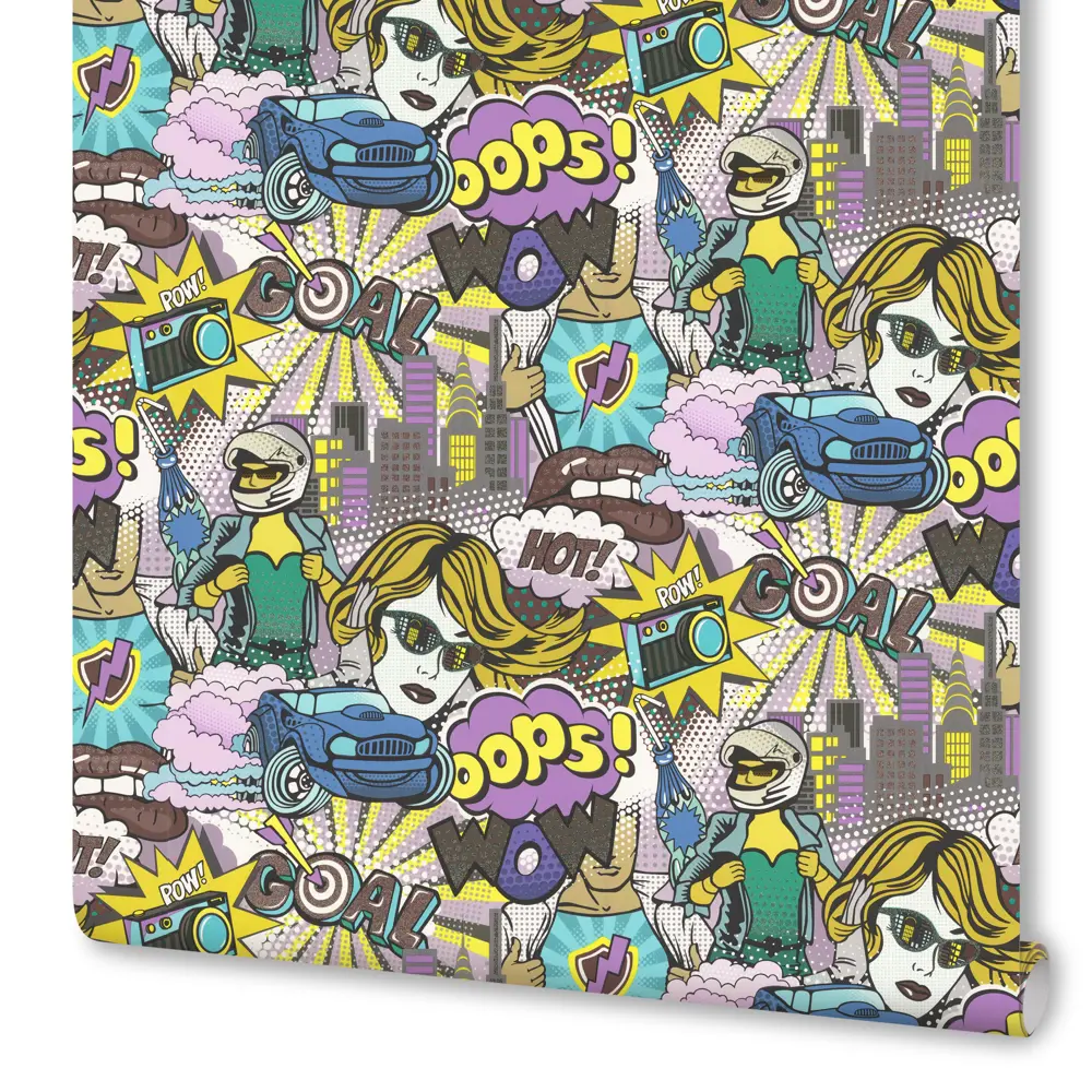 Обои флизелиновые Артекс Поп Арт фиолетовые 1.06 м 10700-04 STLM-2144355