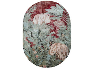 Овальный шерстяной ковер ручной работы