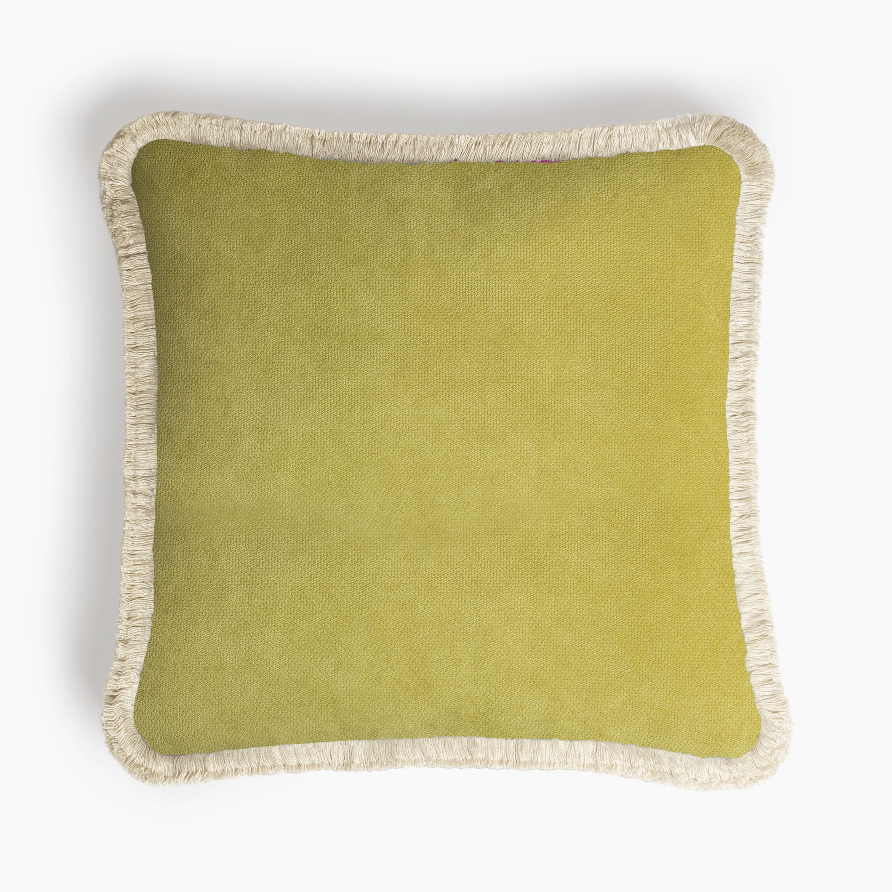 Однотонная бархатная съемная подушка с бахромой LO DECOR HAPPY PILLOW COLOR VELVET ARCH-00145513 - Вид №8