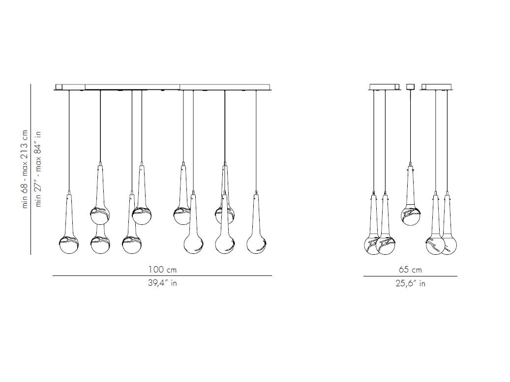 Люстра из дутого стекла Patrizia Volpato лунные капли ARCH-00077590 - Вид №3