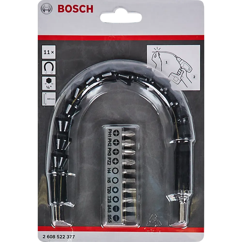 Набор Bosch удлинитель гибкий 300 мм и 10 бит BOSCH PROFESSIONAL STLM-2013303 - Вид №2
