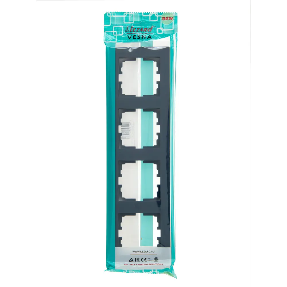 Рамка Lezard Karina Life 4-постная графитовая влагозащищенная 89337216 STLM-1576850