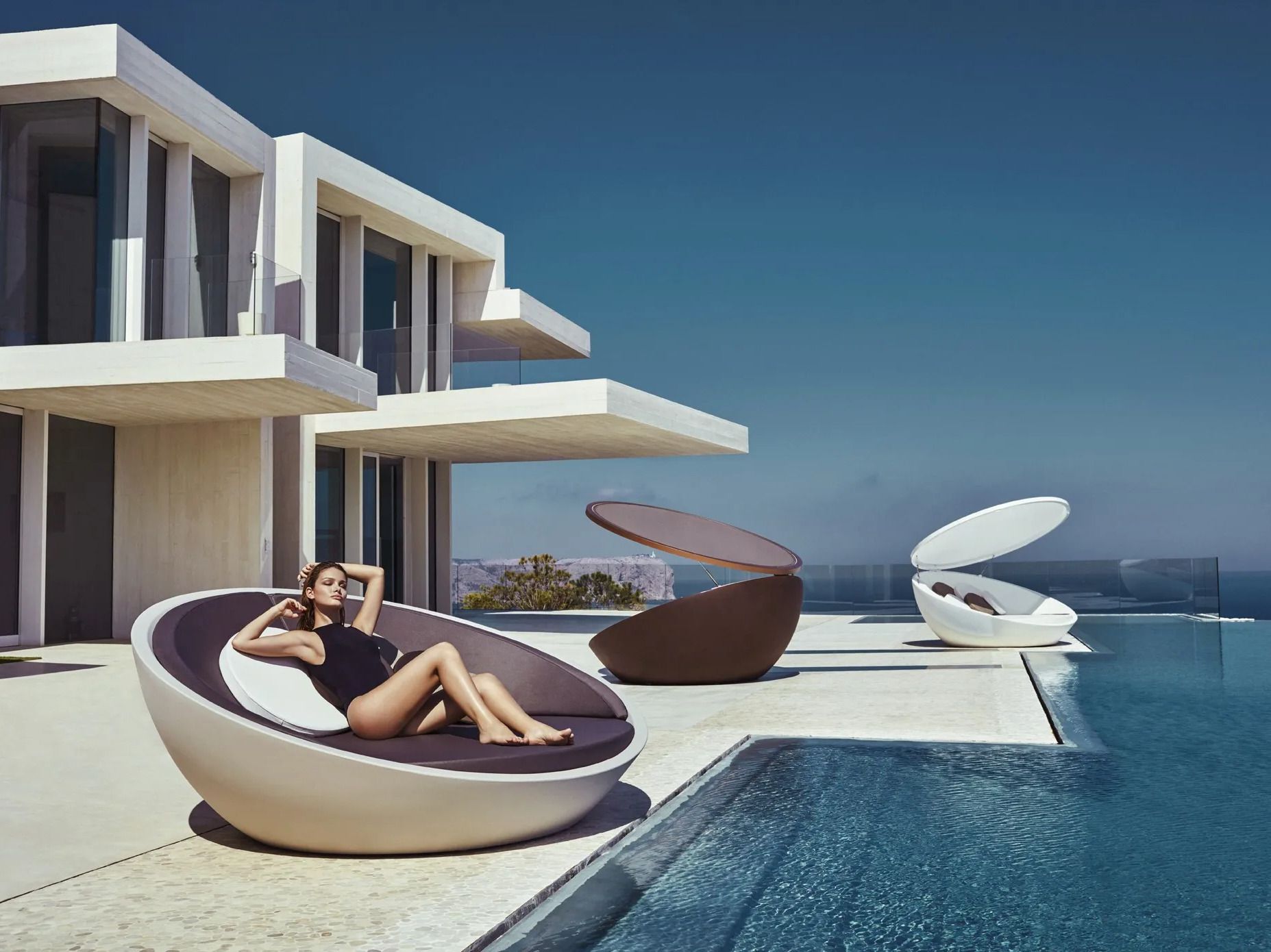 Круглая Садовая кровать с солнцезащитным козырьком Vondom Ulm ARCH-00069136 - Вид №2