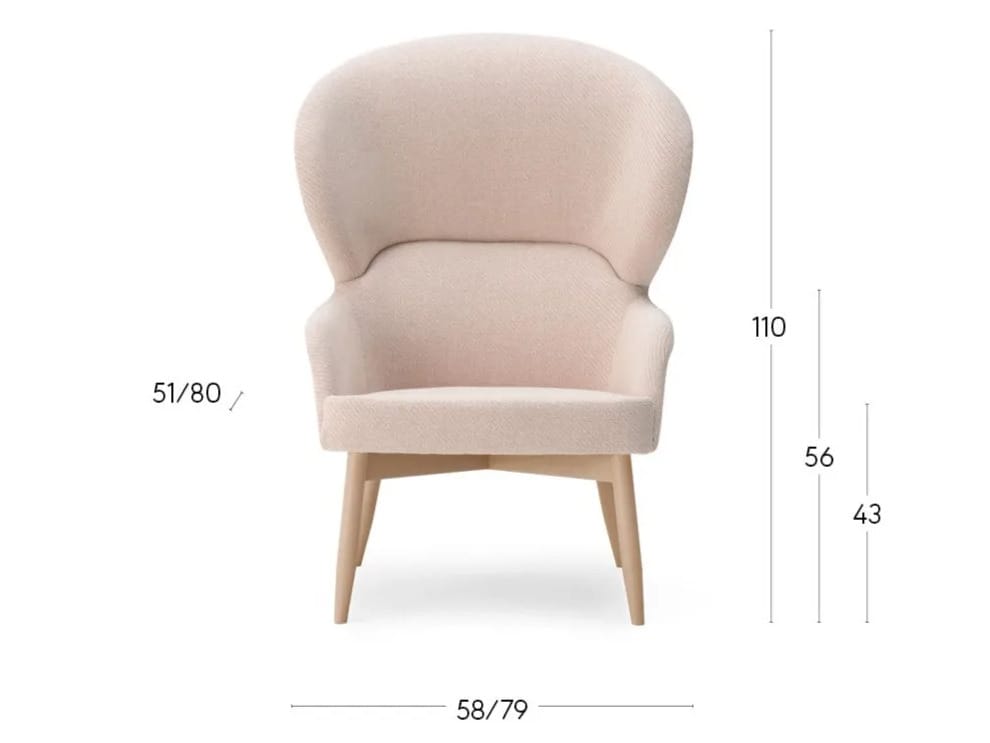 Кресло bergère из бука с подлокотниками Billiani Spy ARCH-00135404 - Вид №2