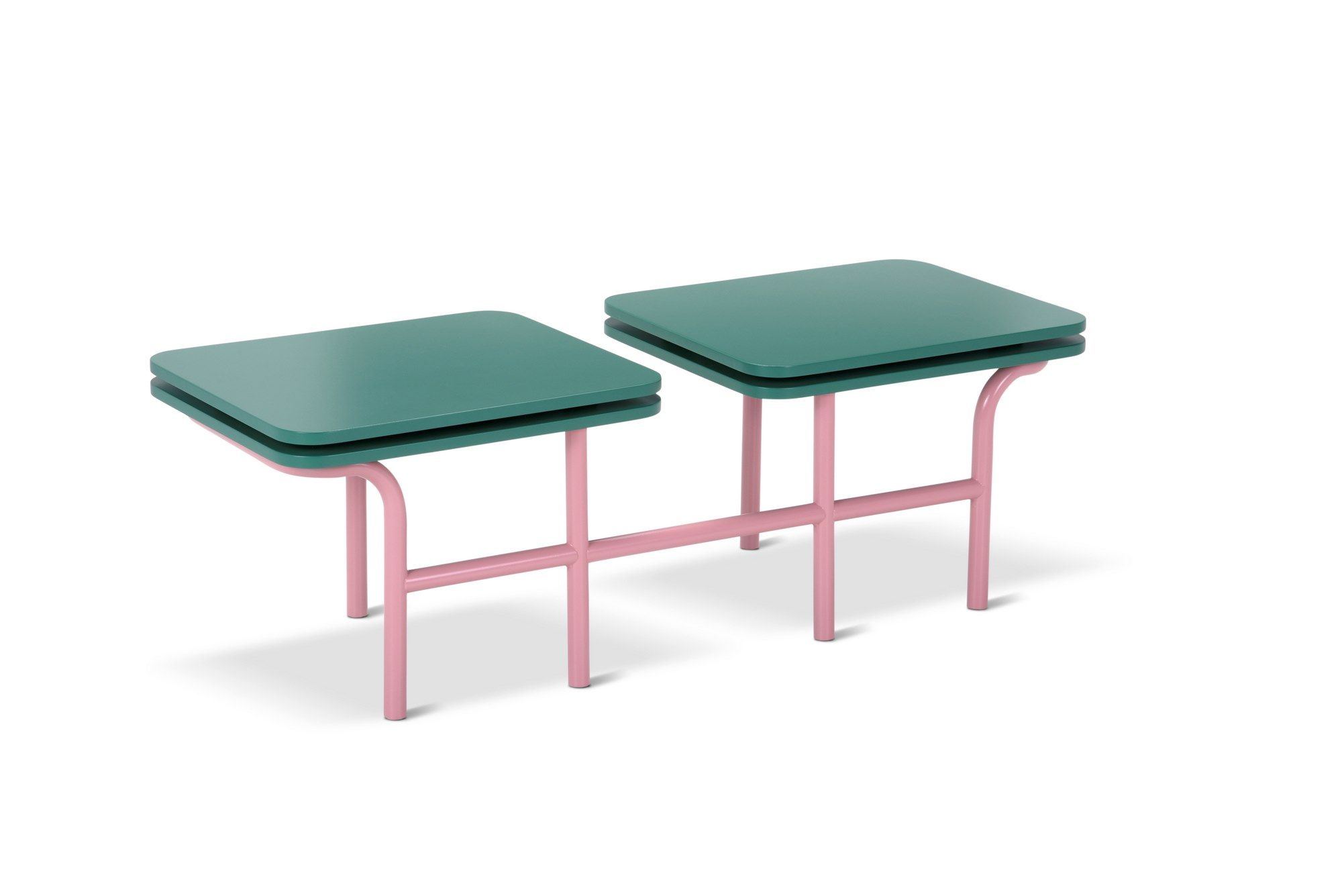 Низкий журнальный столик с трубчатым металлом и столешницами из лакированного МДФ Adrenalina ARCH-00148446 - Вид №2