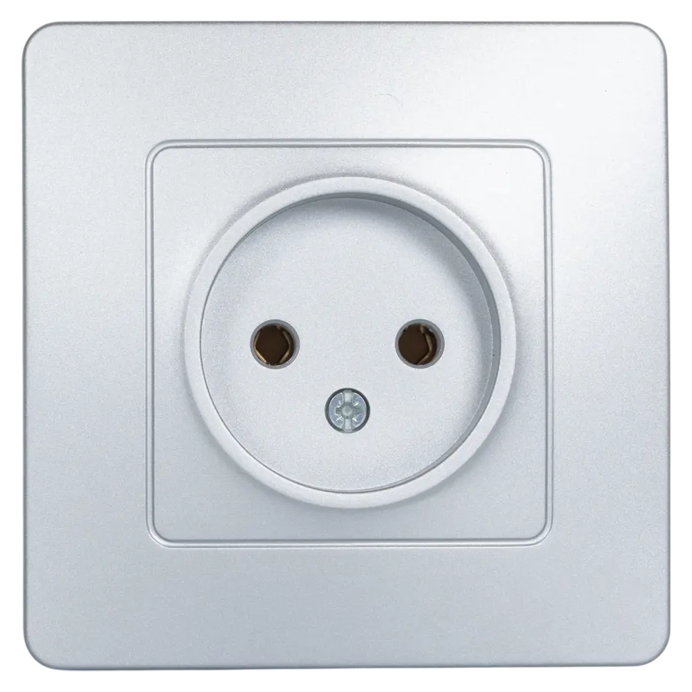 Розетка встраиваемая Systeme Electric Blanca без заземления цвет алюминий STLM-2087598