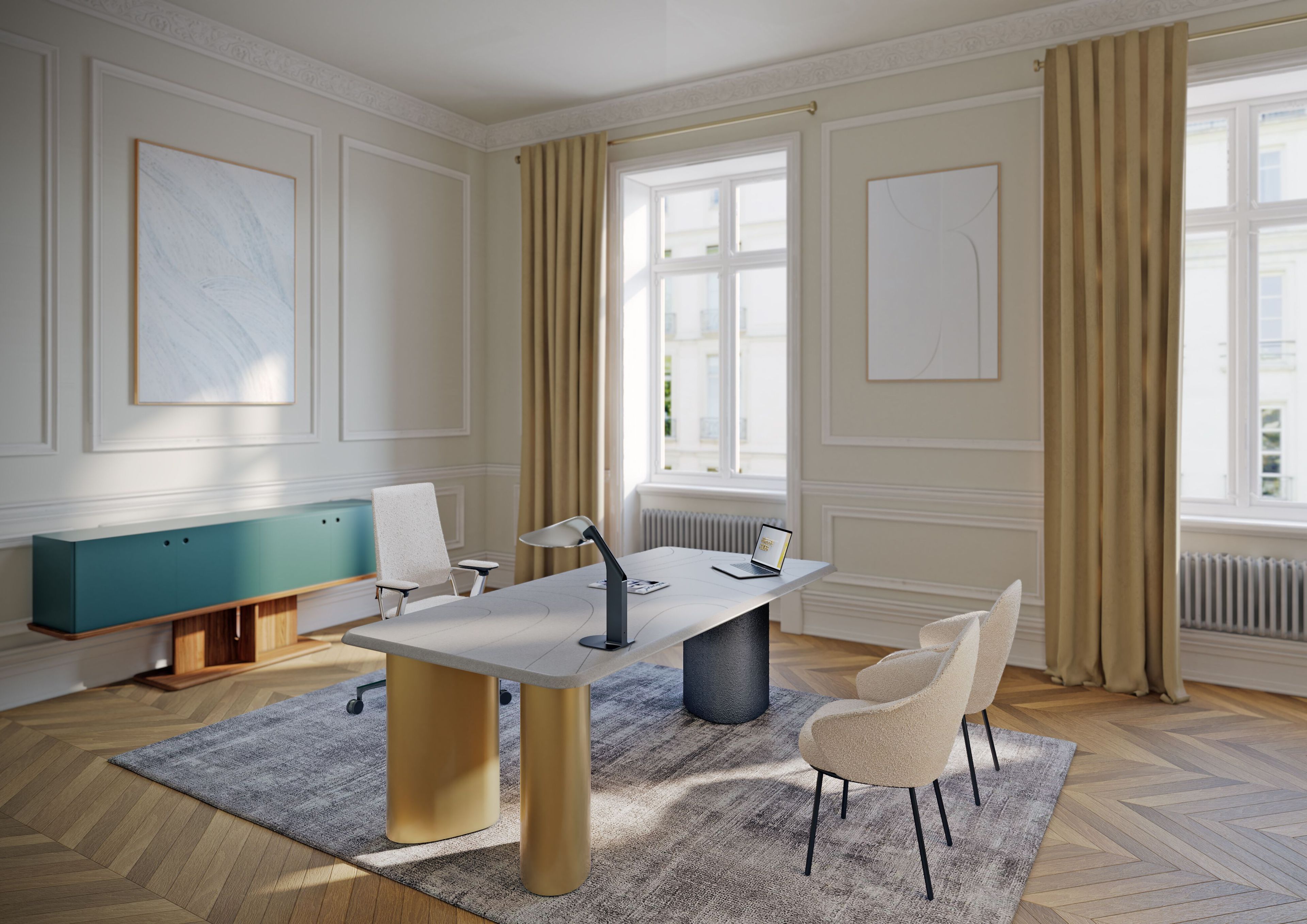 Прямоугольный стол для совещаний из МДФ Cider Edition Monolithes ARCH-00085364 - Вид №1