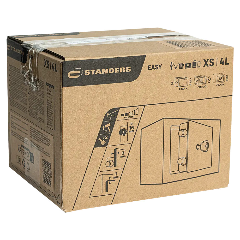 Сейф встраиваемый малый Standers ключевой замок 4 л STLM-2053116 - Вид №6