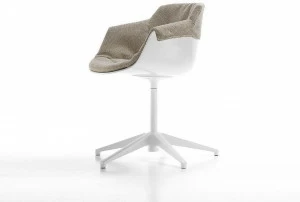 MDF Italia Мягкое пластиковое дизайнерское кресло с 5 спицами и подлокотниками Flow