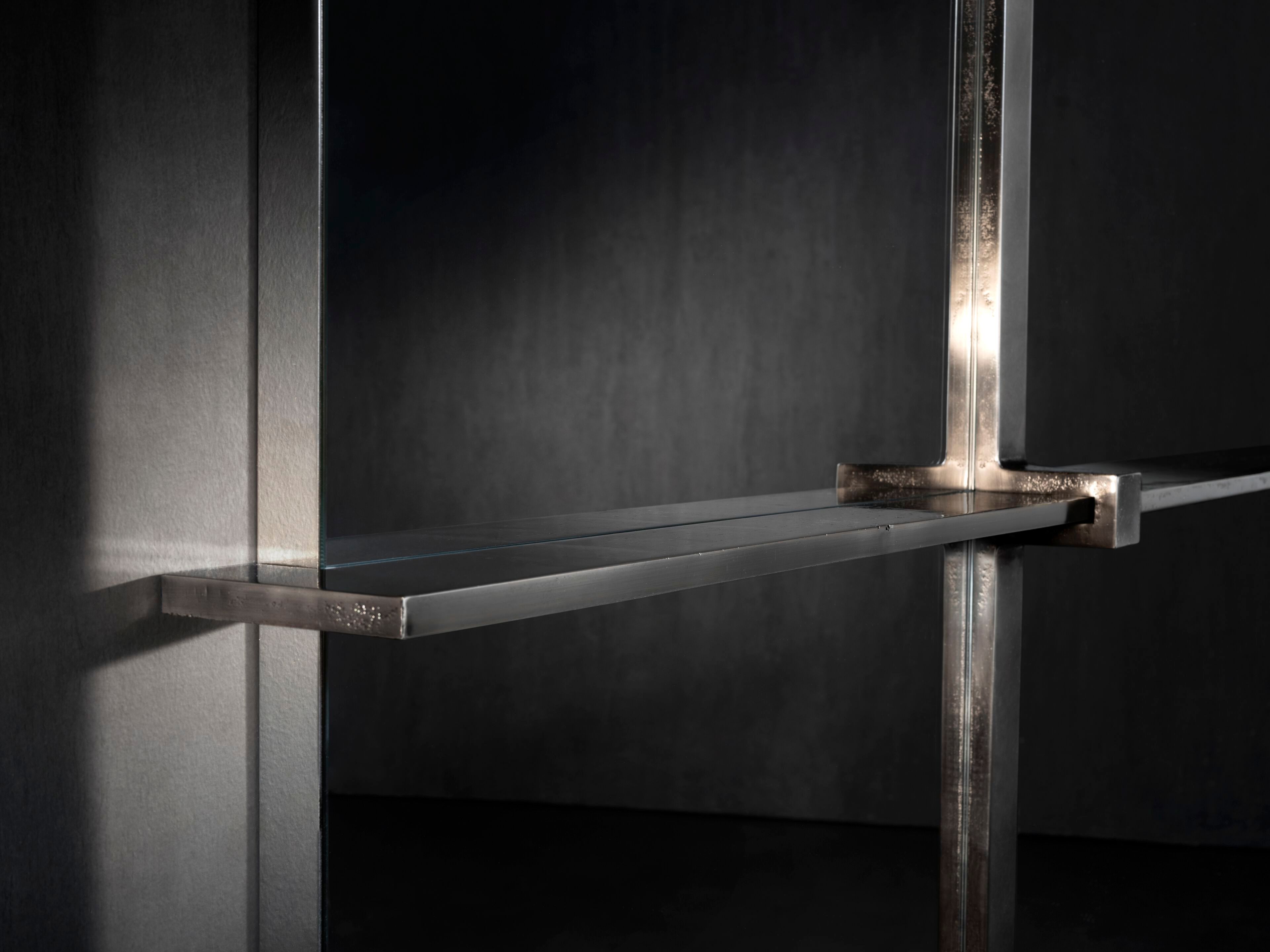 Металлическое зеркало с настенной полкой Henge EDGE ARCH-00107467 - Вид №2