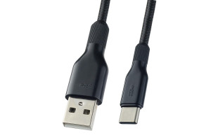 16088676 Кабель USB2.0 A вилка - USB Type-C вилка силикон черный длина 1 м. U4907 30 013 061 Perfeo