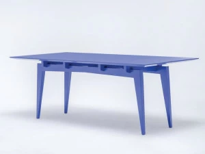 ST FURNITURE Лакированный прямоугольный обеденный стол из массива дерева