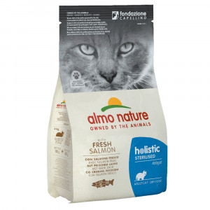 ПР0059749 Корм для кошек Holistic-Sterilised для кастрированных, лосось с рисом сух. 400г Almo Nature