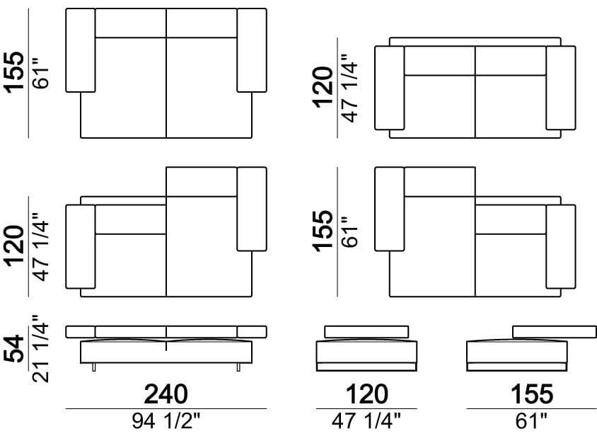 Секционный диван из ткани Arketipo ARCH-00144959 - Вид №7