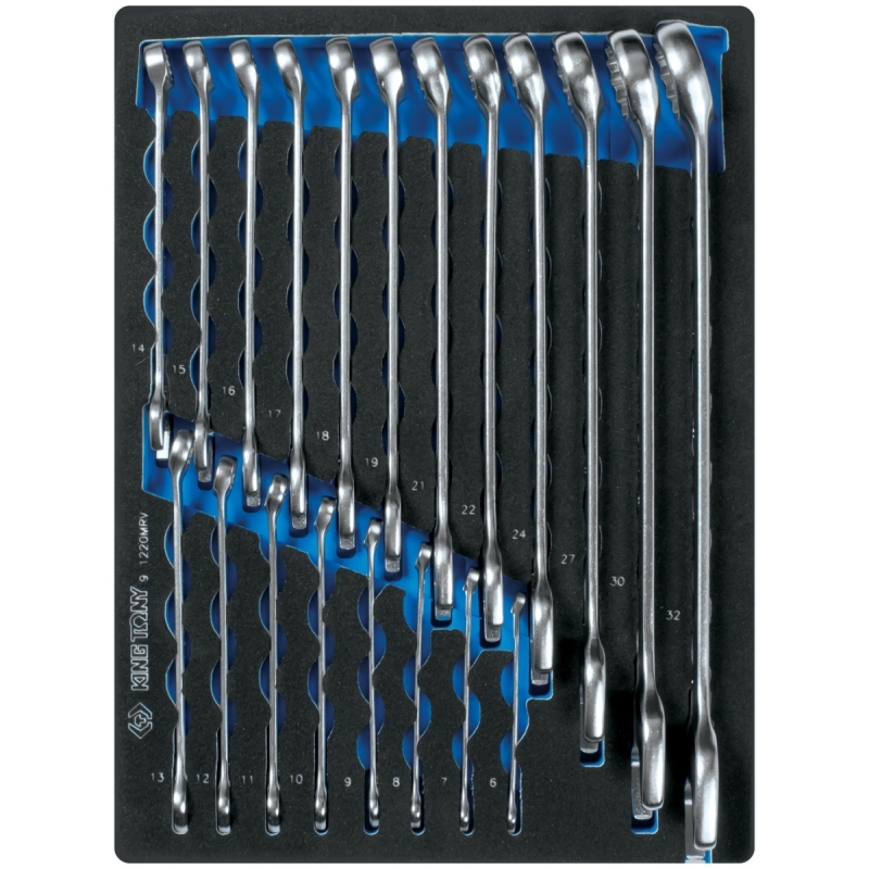 KING TONY Набор комбинированных ключей, ложемент, 20 предметов Верстакофф 9-1220MRV