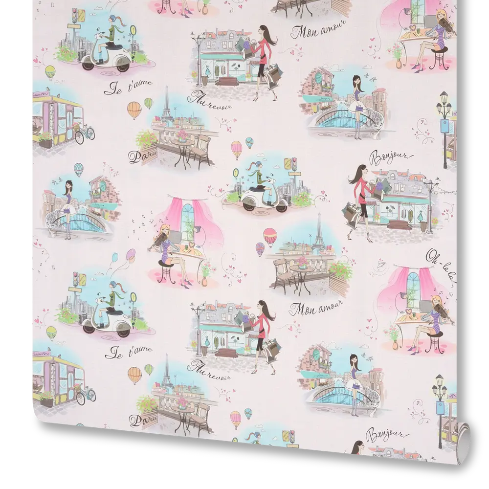 Обои флизелиновые Артекс Парижанки розовые 1.06 м 10095-03 STLM-2039356