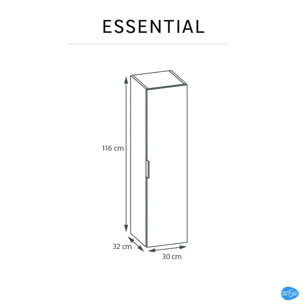 Пенал для ванной Sensea Essential 30x116x32 см цвет белый Без серии STLM-2137027 - Вид №12