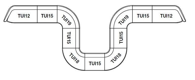 Тканевый изогнутый модульный диван Kristalia Tuile ARCH-00022124 - Вид №1