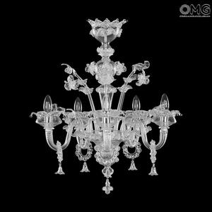 4177 ORIGINALMURANOGLASS Люстра Гиацинт на 5 ламп - Кристалл - муранское стекло OMG 65 см