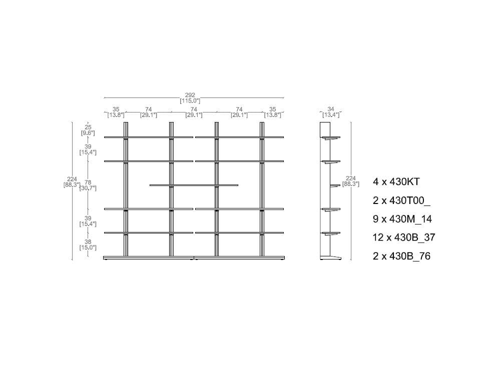 Книжный шкаф из массива дерева CASSINA FF. SPINE ARCH-00100467 - Вид №4