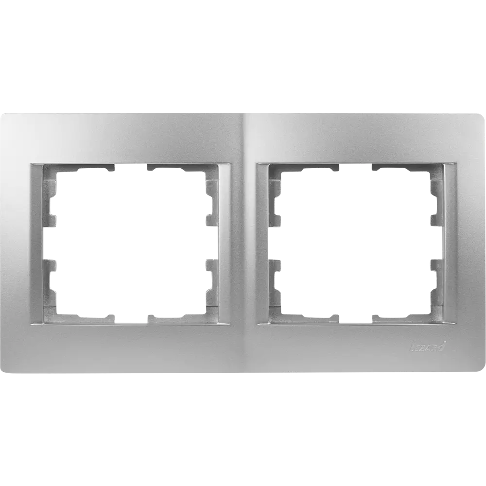 Рамка для розеток и выключателей Lezard Karina 2 поста горизонтальная цвет матовый серый STLM-2081451