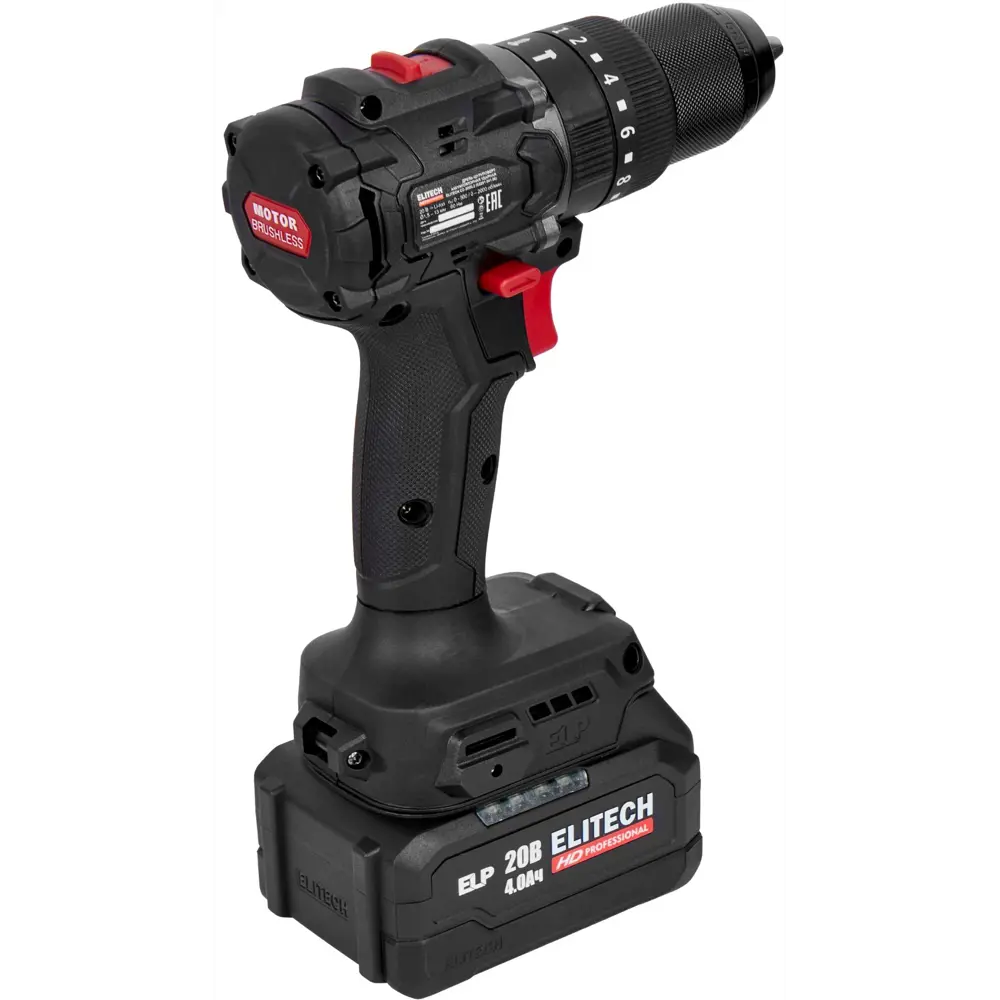 Elitech HD CD20ISL2 - профессиональная аккумуляторная дрель-шуруповерт с ударным механизмом 89409771 STLM-1568851 - Вид №3