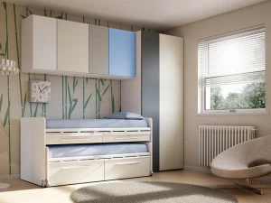 Moretti Compact Модульная спальня с деревянным мостиком и выдвижной кроватью