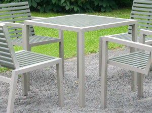 Квадратный садовый стол из нержавеющей стали и ПЭТ