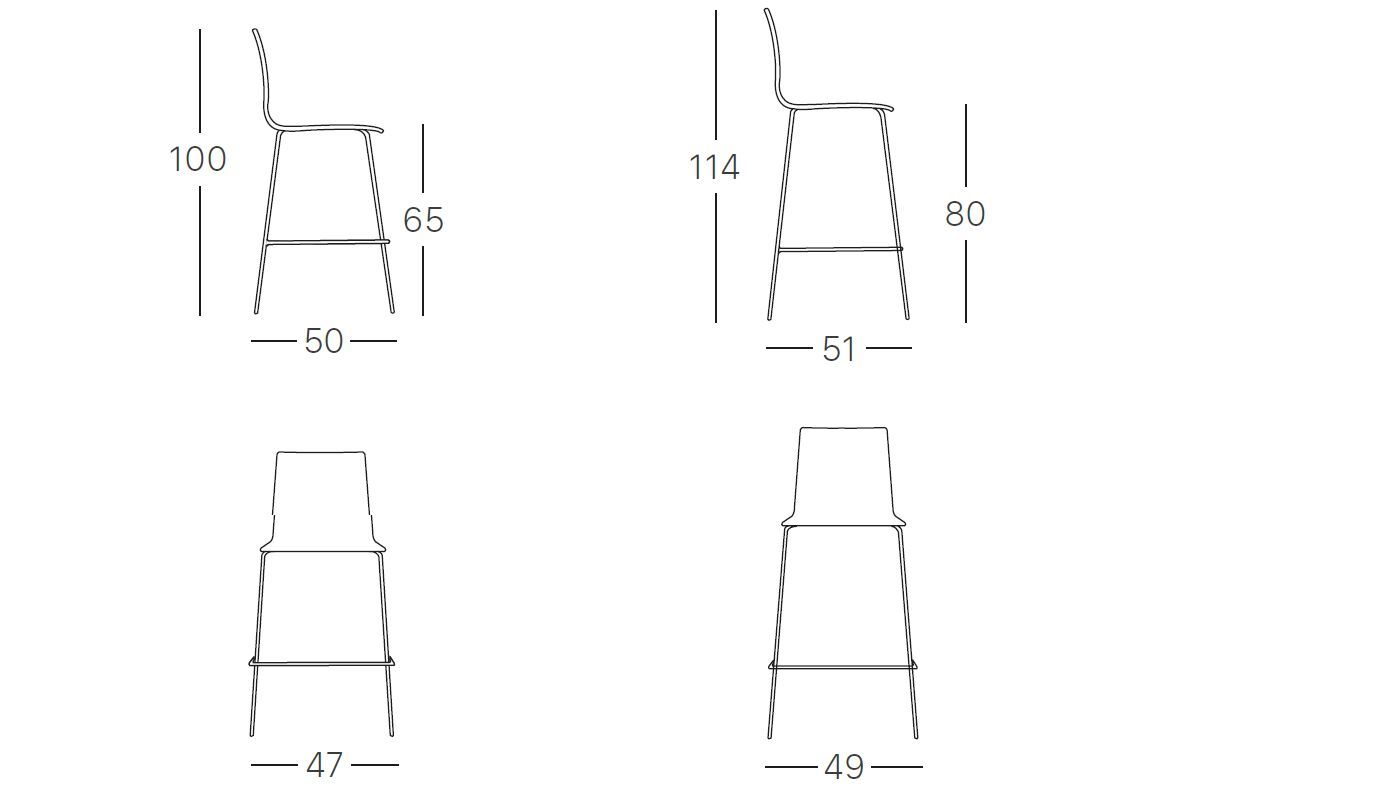 Высокий стул из инженерного пластика S-CAB Алиса ARCH-00099082 - Вид №4