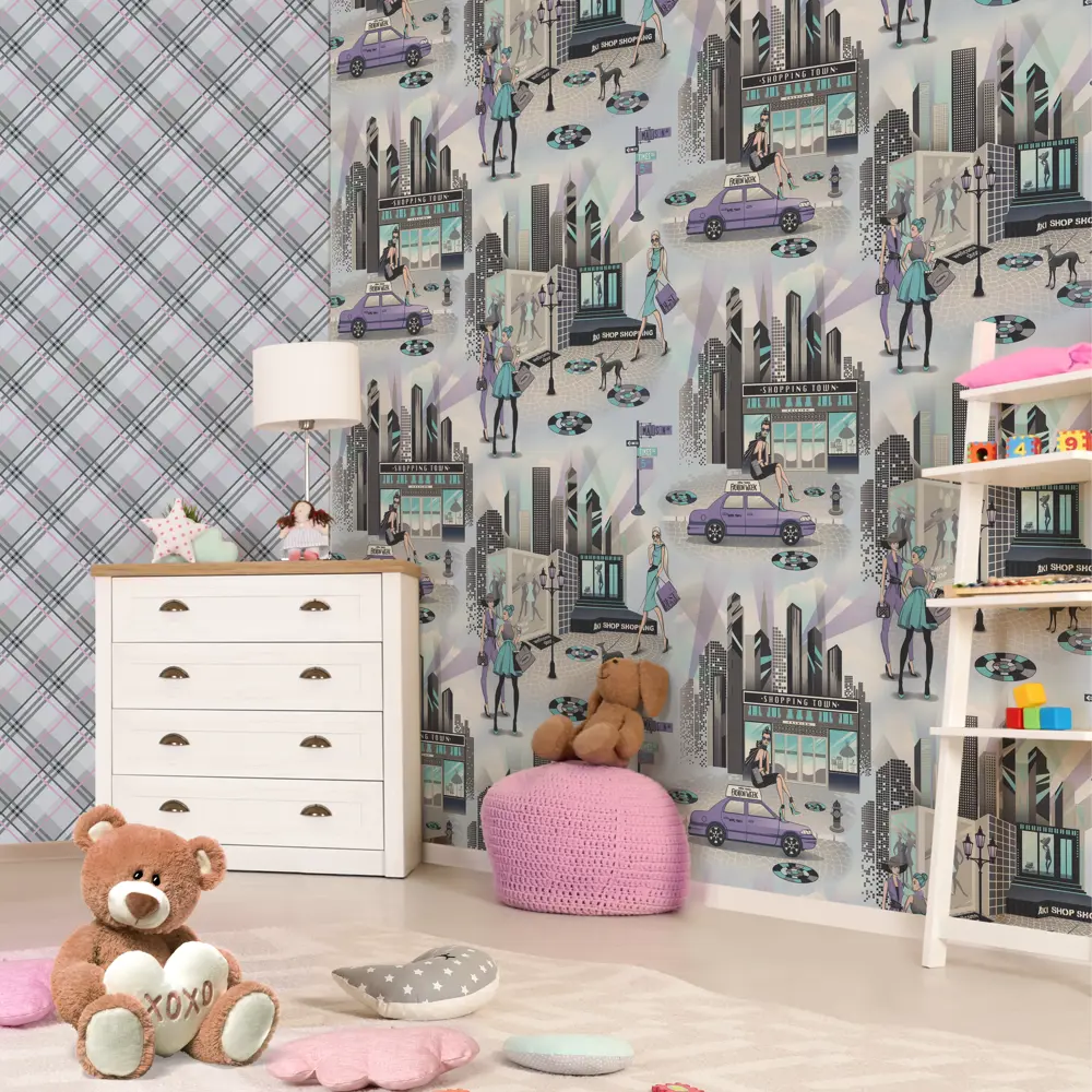 Обои флизелиновые Артекс Модницы фиолетовые 1.06 м 10293-03 STLM-2095800 - Вид №3