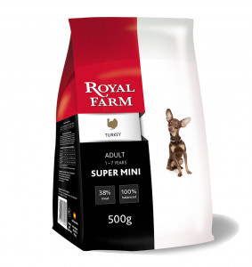 ПР0044978 Корм для собак для супер мелких пород, индейка сух. 500г ROYAL FARM