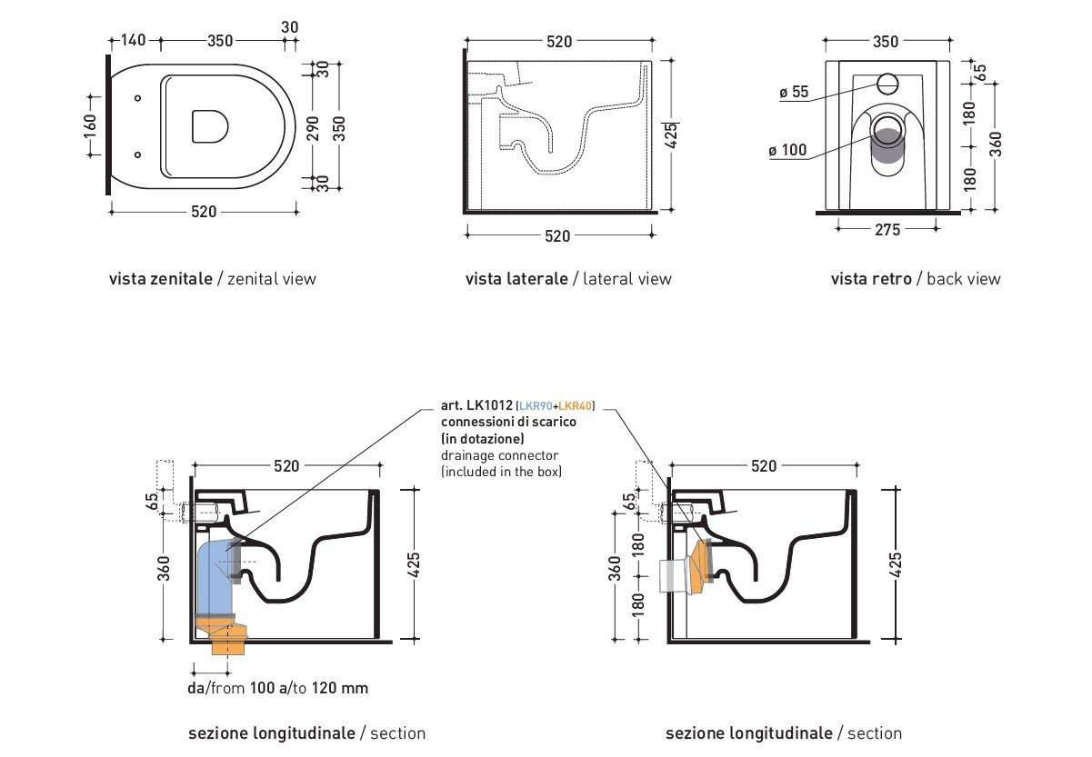 Керамический туалет без пола Ceramica Flaminia Astra ARCH-00075203 - Вид №6