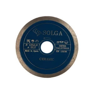 91406560 Диск алмазный по керамике Solga Diamant 15700115 сплошной 115x22.2x1.6 мм STLM-1361442