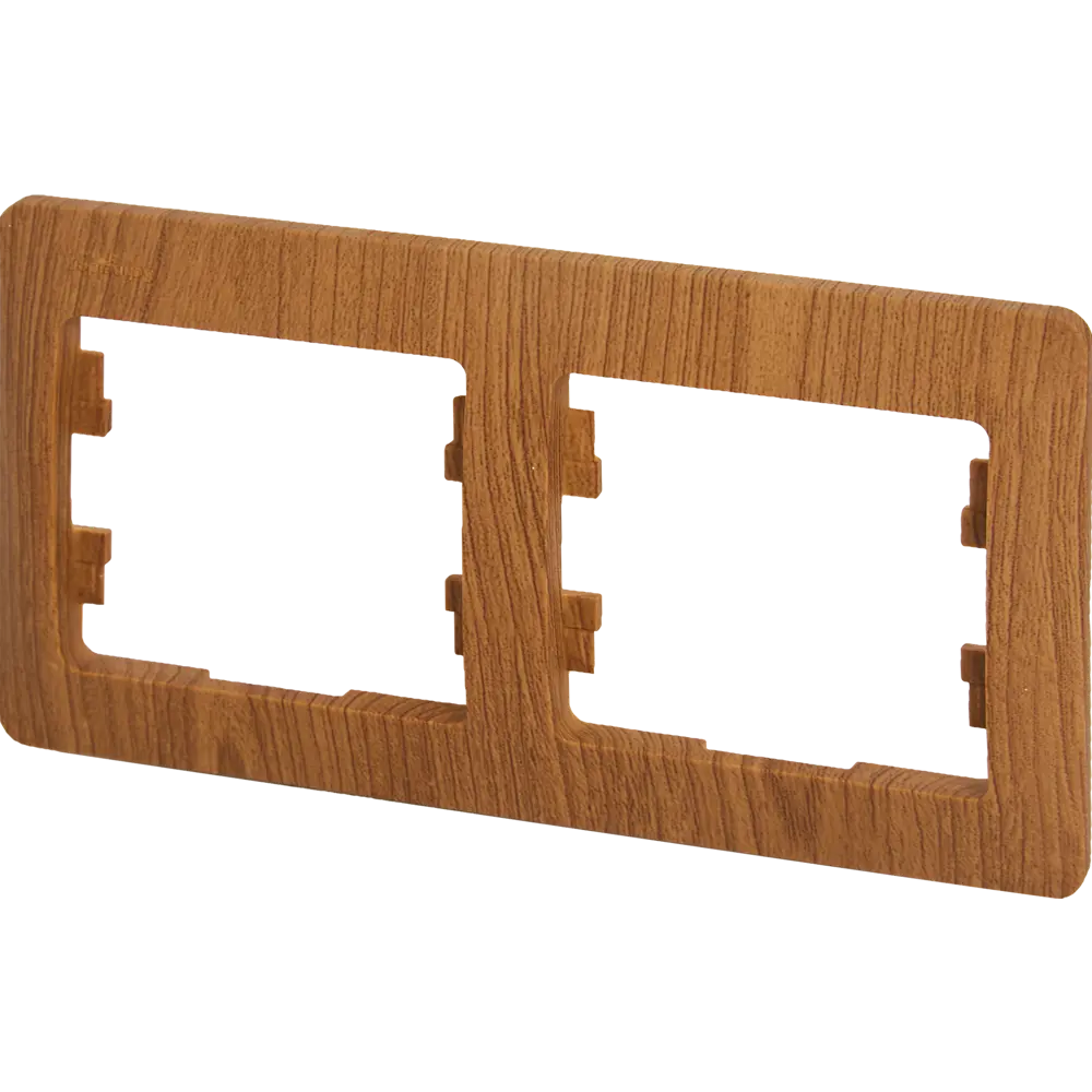 Рамка для розеток и выключателей Systeme Electric Glossa 2 поста двойная цвет дуб STLM-2130762 - Вид №1