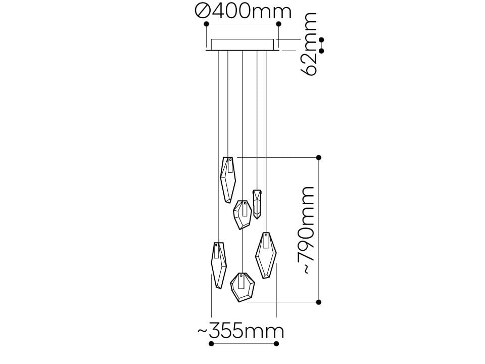 Стеклянная светодиодная люстра bomma Фрагменты ARCH-00073394 - Вид №10