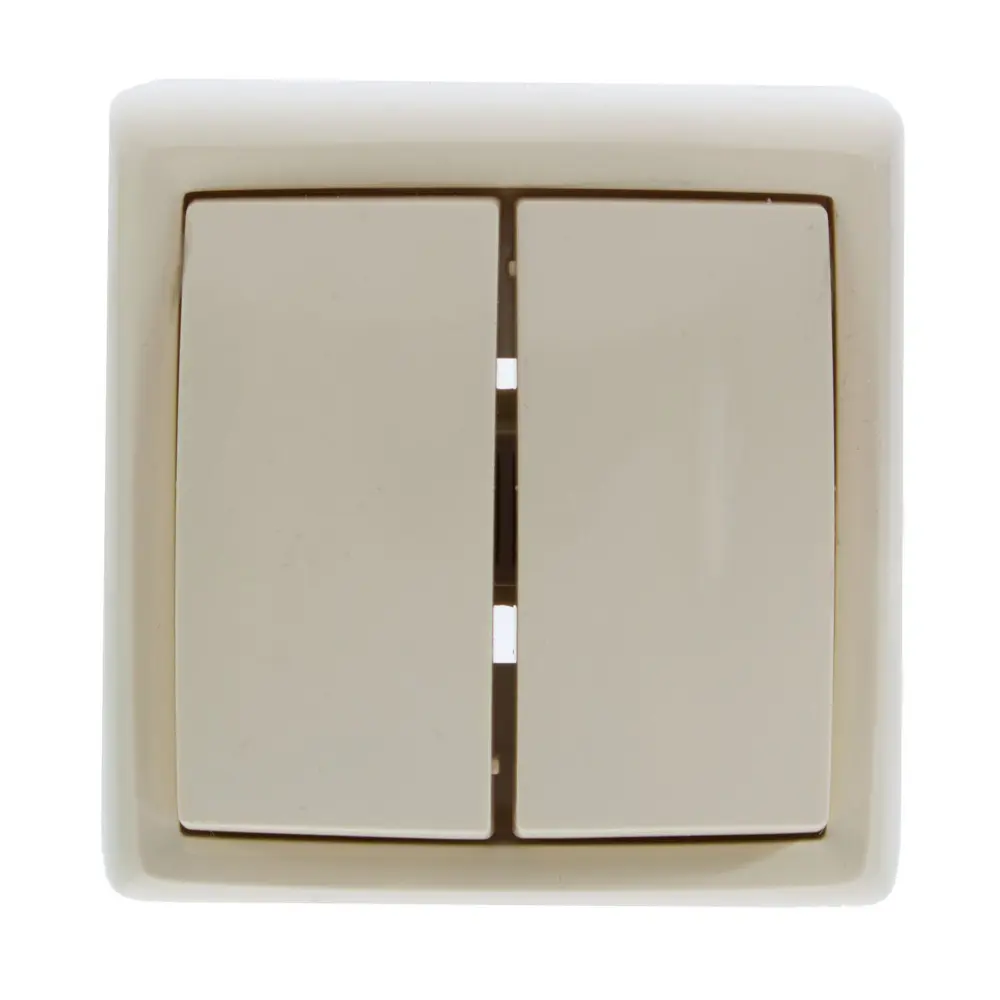 Выключатель накладной Reone 2 клавиши, цвет слоновая кость STLM-2042032