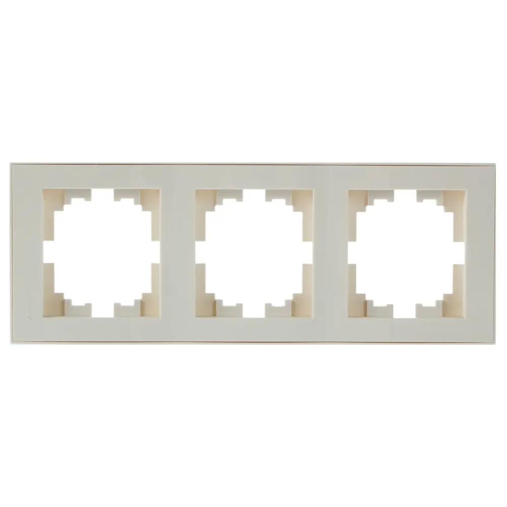 Рамка для розеток и выключателей Lezard Rain 3 поста, цвет бежевый STLM-2198728