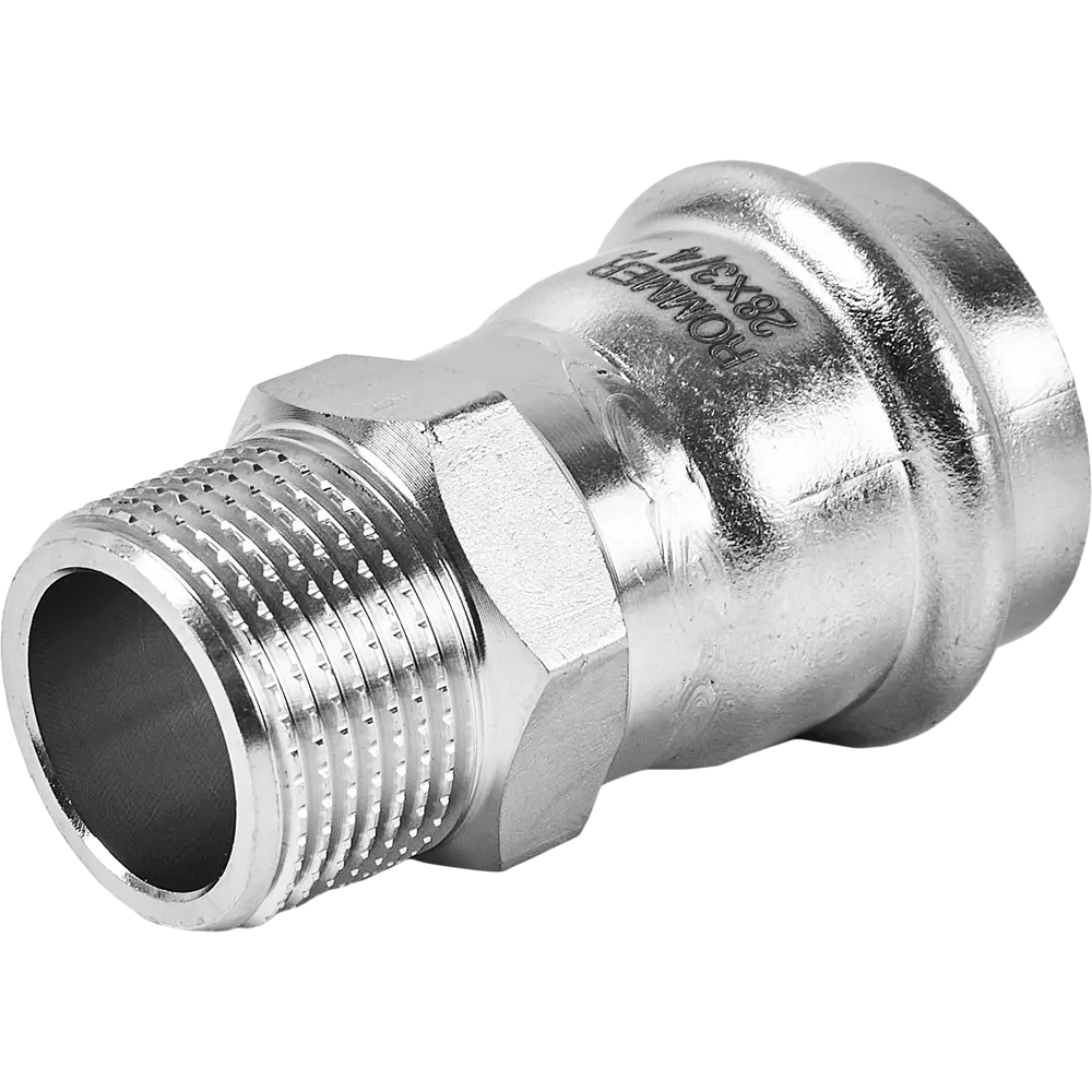 Муфта переходная Rommer 3/4"x28 мм ВПр-НР нержавеющая сталь STLM-2170269