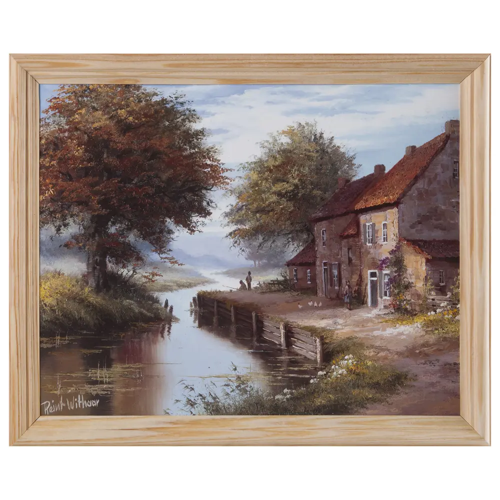 Постер в раме 20х25 см «Дом у реки» Santreyd STLM-2057104