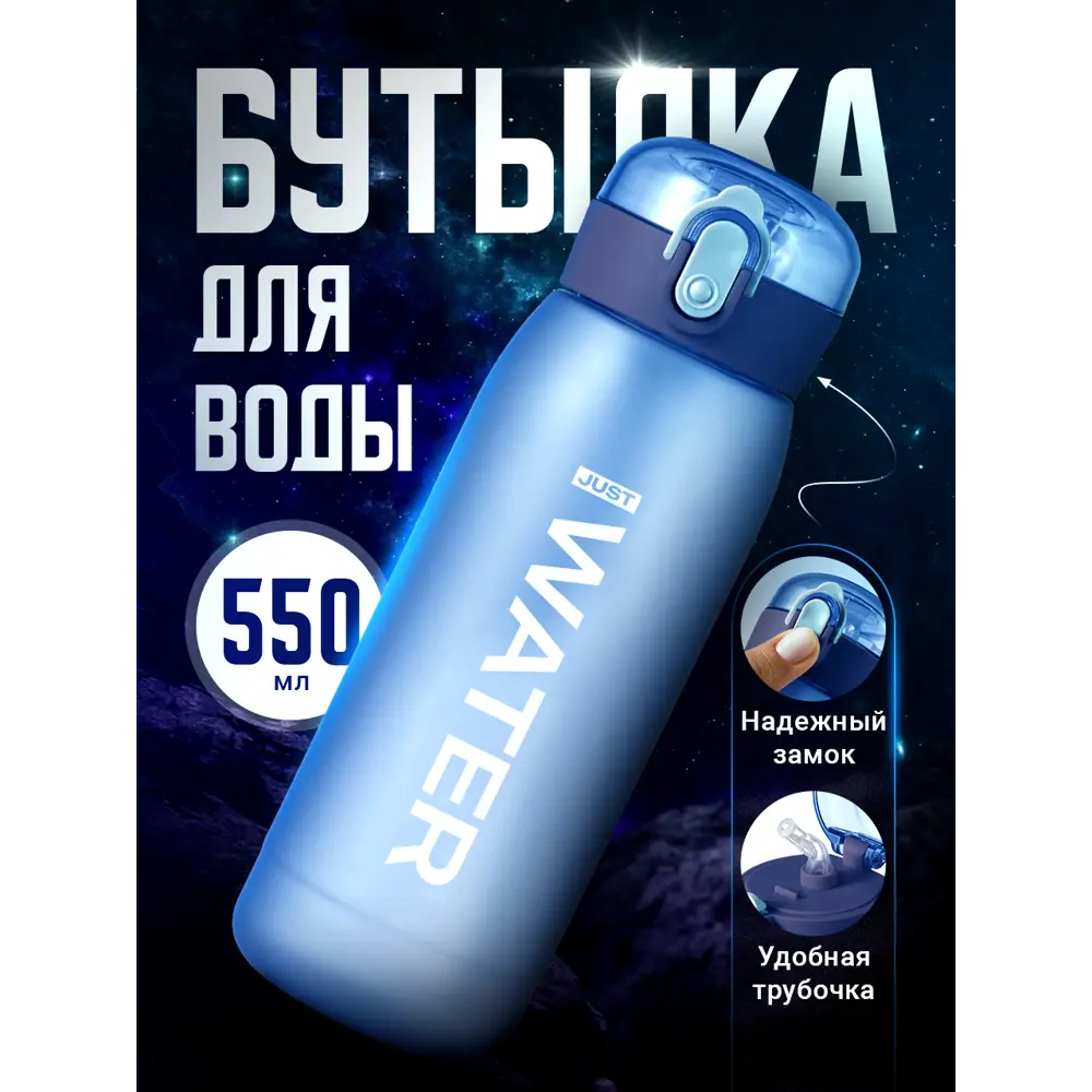 Бутылка 550 мл Shark Fit пластик цвет синий