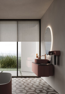 Подвесной туалетный столик с зеркалом