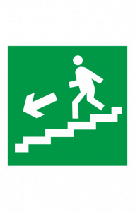 68623 Знак "Направление к эвакуационному выходу по лестнице вниз"  Эвакуационные знаки размер 100 х 100 мм