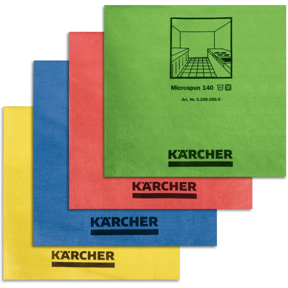 Салфетка для уборки Karcher Microspun микроволокно цвет зеленый 10 шт. 86866148 STLM-2121806 Santreyd  - Вид №1