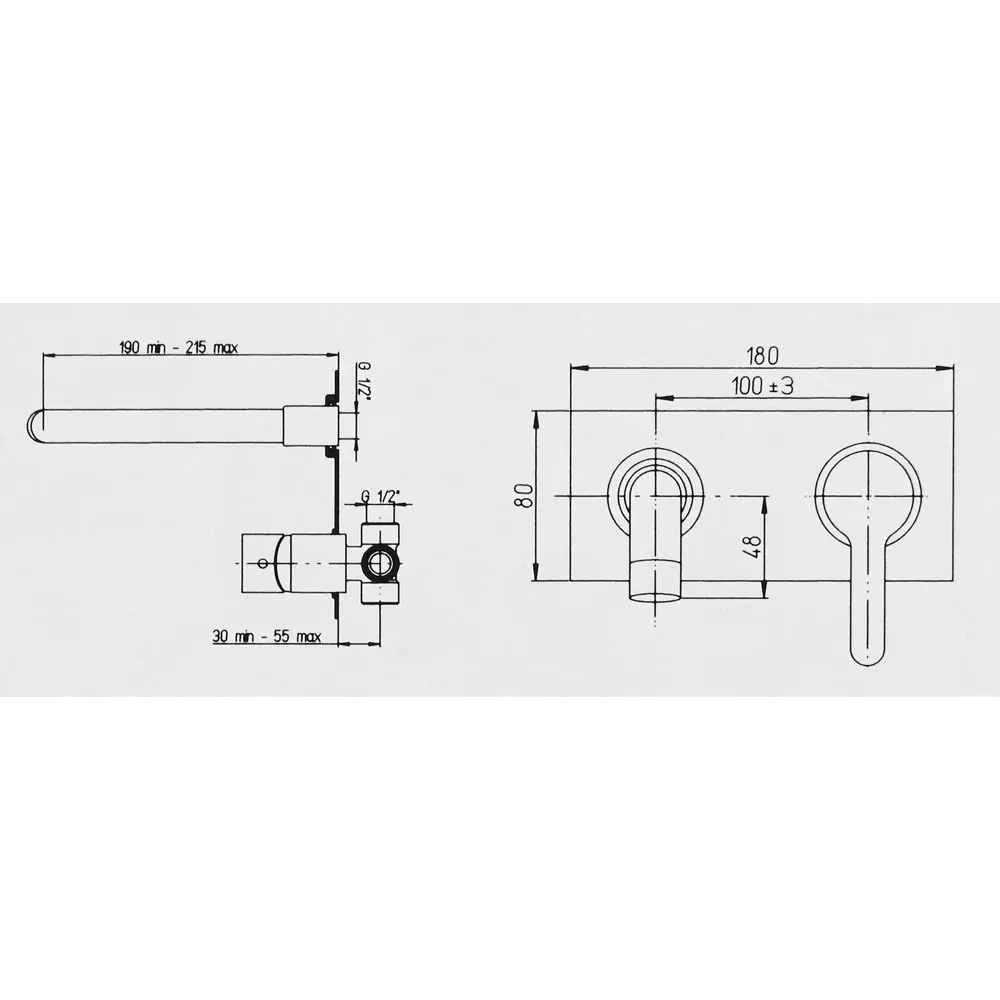Смеситель для раковины Paini Arena 92YO208LMKM встраиваемый цвет черный STLM-2067304 - Вид №6