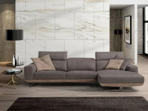 Egoitaliano 3-х местный модульный кожаный диван с шезлонгом Gloria