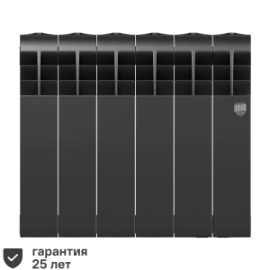 Радиатор секционный Royal Thermo Biliner 350/87 6 секций боковое подключение биметалл черный