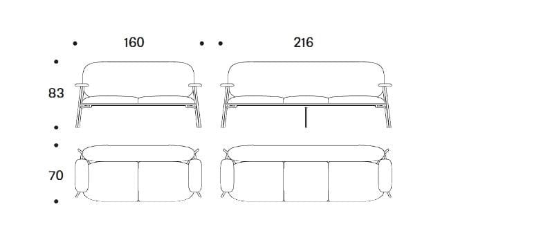 3-местный тканевый диван Saba Italia Philo ARCH-00017687 - Вид №4